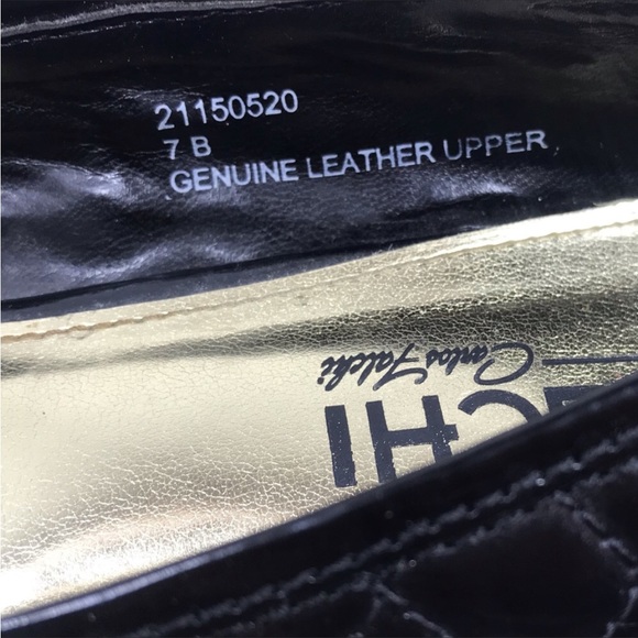 Falchi pattern Leather Loafers, size 7B - Picture 4 of 5